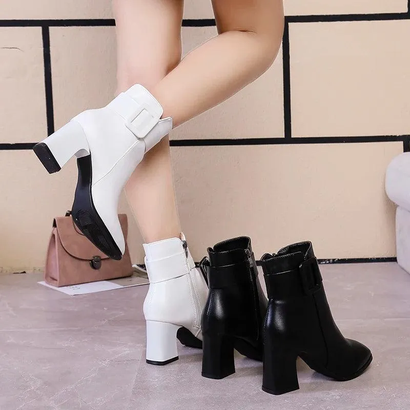 Women's Casual Shoes Comfortable Heel Ankle Boots SSS0339