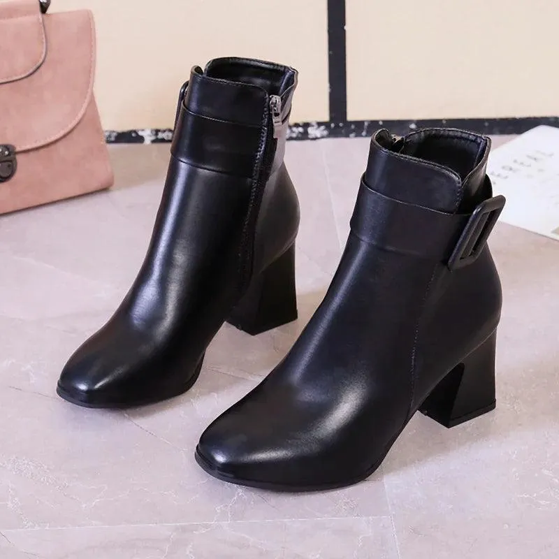 Women's Casual Shoes Comfortable Heel Ankle Boots SSS0339