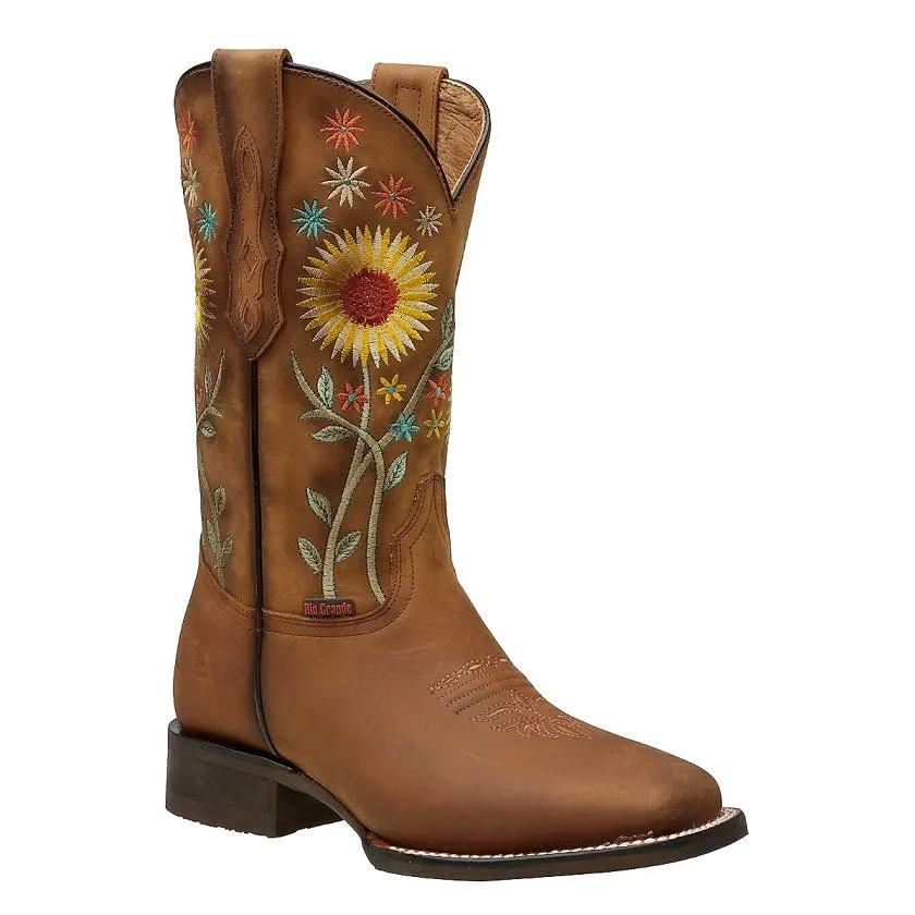 Women's Cowgirl Boots Floral Embroidered Florinda - Square Toe