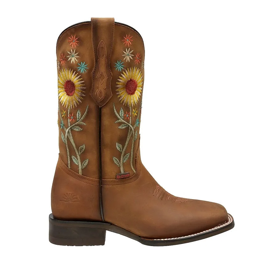 Women's Cowgirl Boots Floral Embroidered Florinda - Square Toe