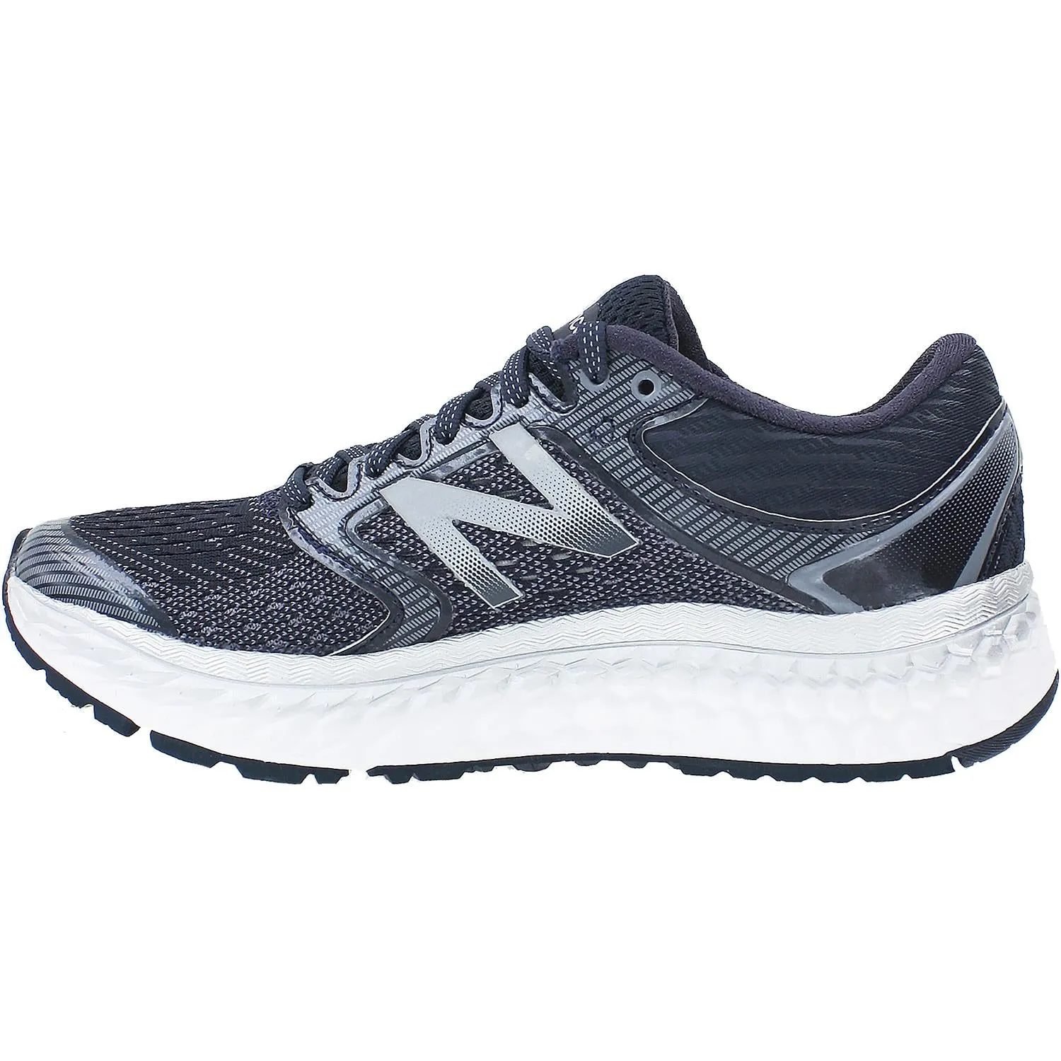 Women's New Balance W1080BW7 Fresh Foam Running Shoes Black/White Mesh