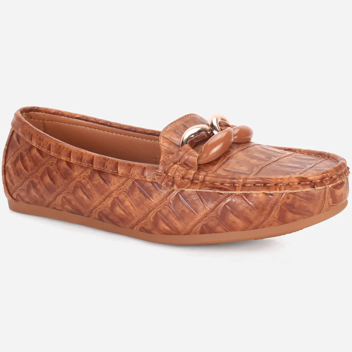 Womens "TRACEY" Flat Comfy Slide In Moccasins