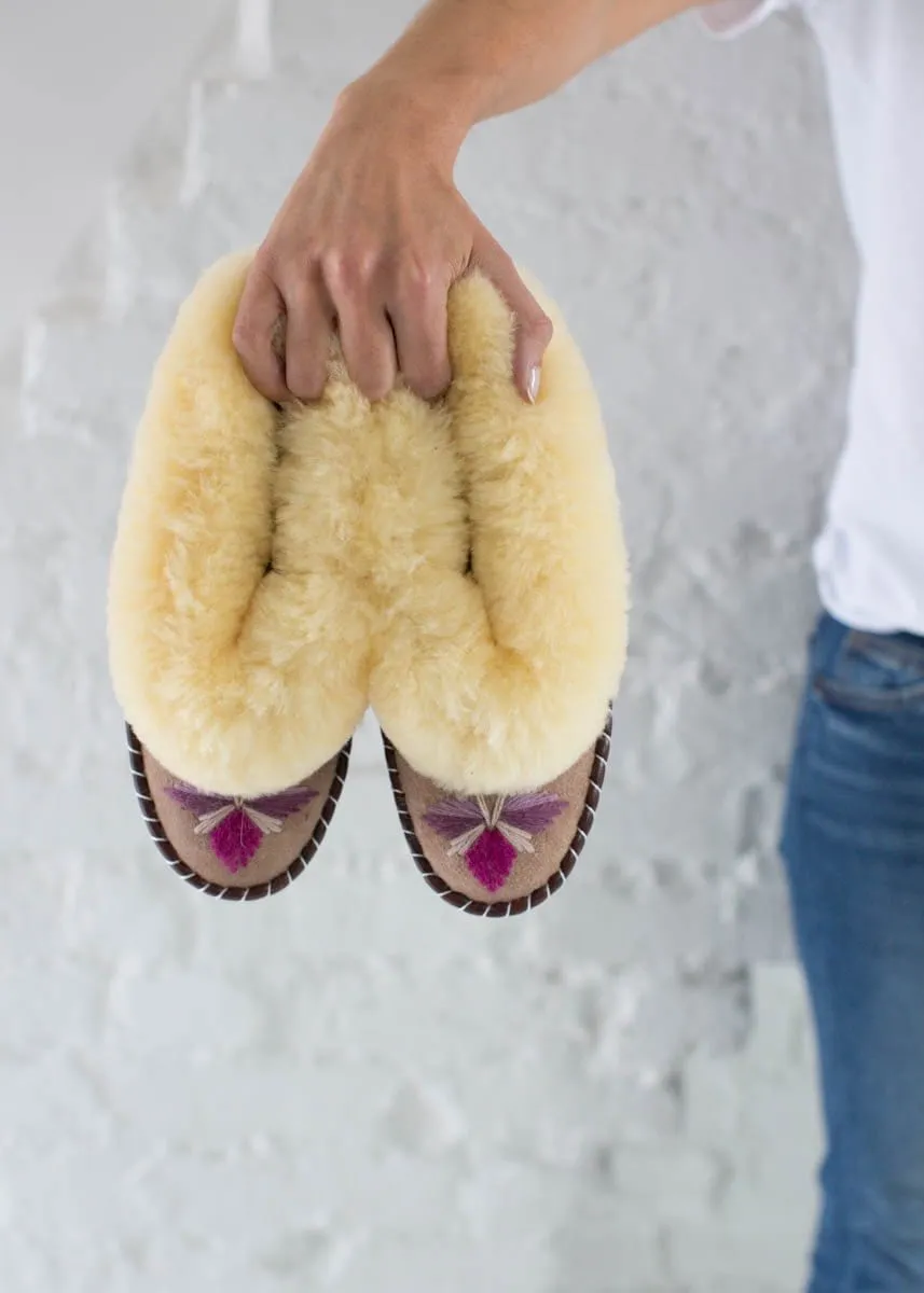 Women's Sheepskin Slippers – Rhubarb