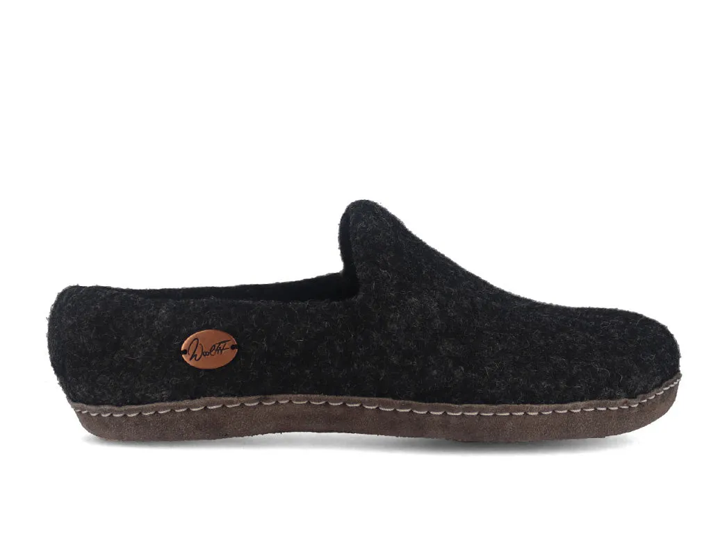 WoolFit® felt Moccasins for Men with wide Feet, graphite