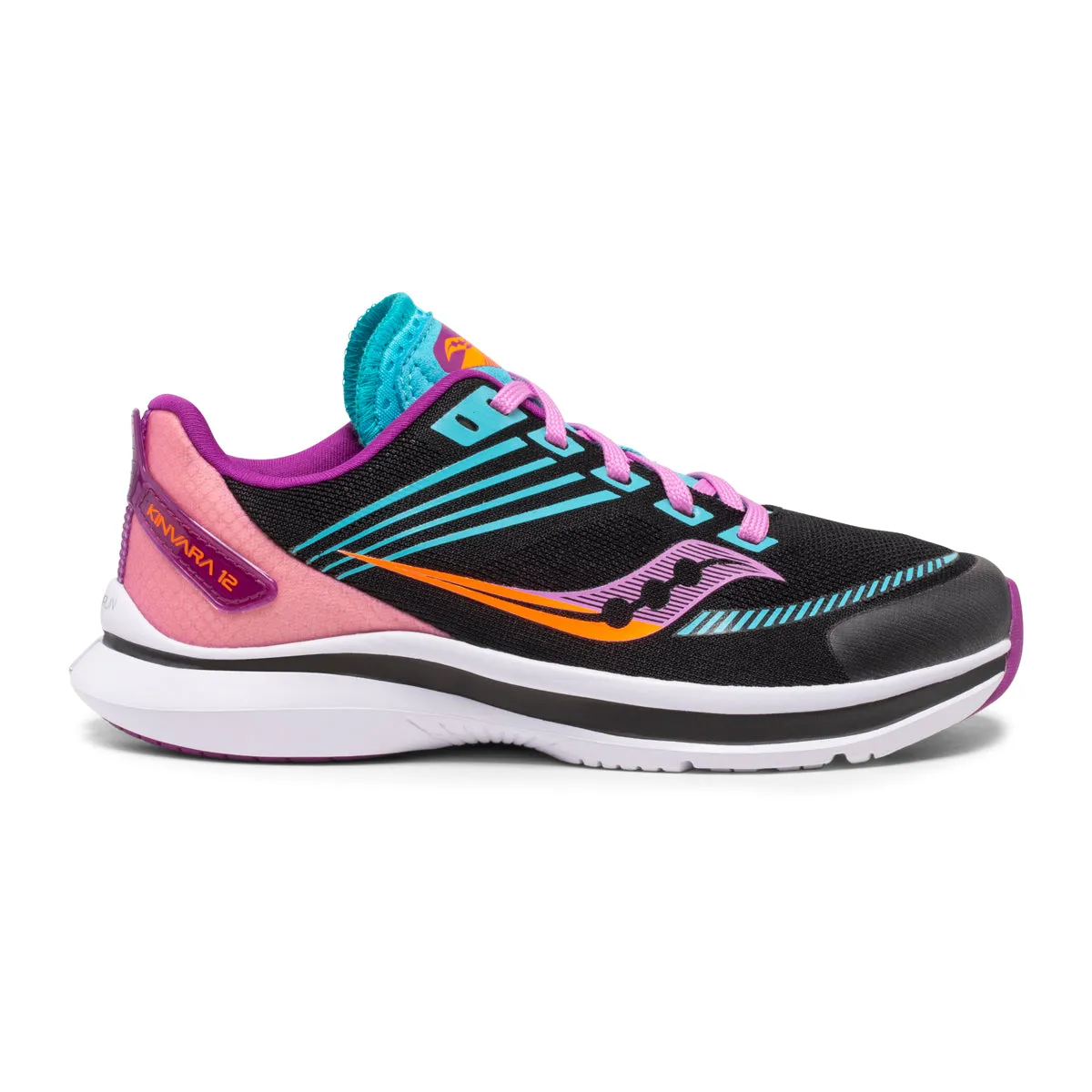 Youth Kinvara 12 Running Shoe - Black/Pink